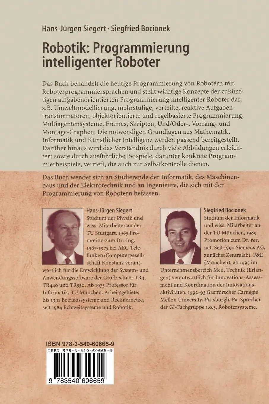 Rückseite: 9783540606659 | Robotik: Programmierung intelligenter Roboter | Bocionek (u. a.) | xi