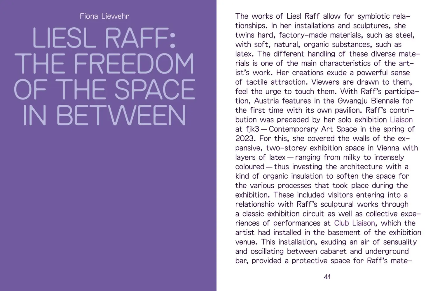 Bild: 9783954766659 | Club Liaison | Liesl Raff | Liesl Raff | Taschenbuch | 240 S. | 2024