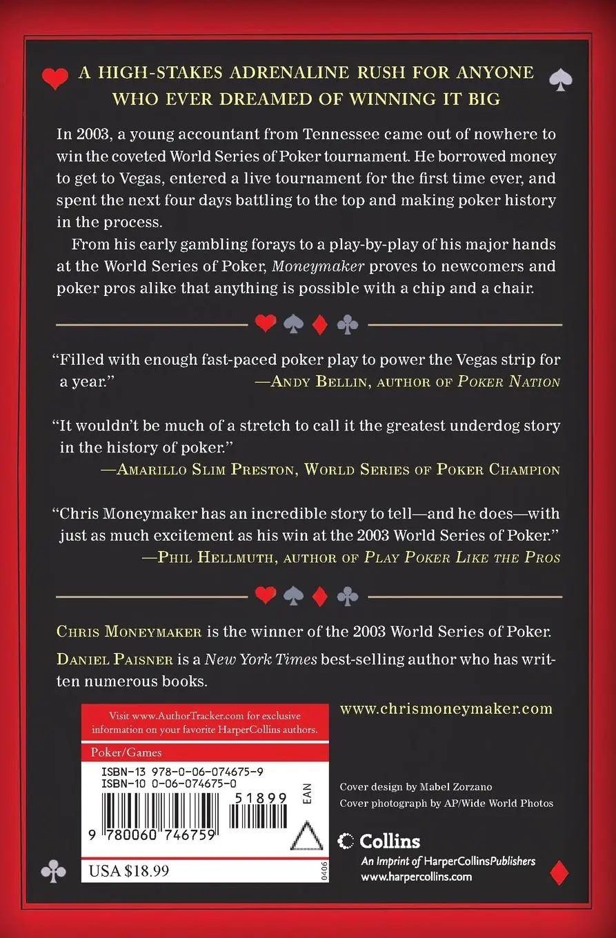 Rückseite: 9780060746759 | Moneymaker | Chris Moneymaker | Taschenbuch | Kartoniert / Broschiert