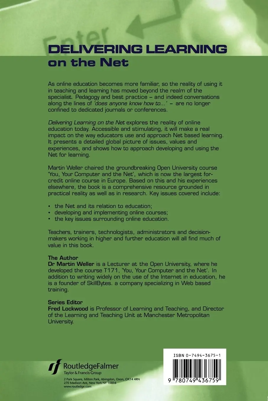 Rückseite: 9780749436759 | Delivering Learning on the Net | Martin Weller | Taschenbuch | 2002