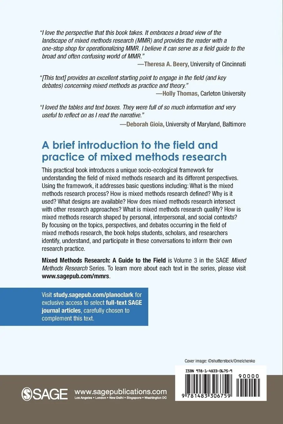 Rückseite: 9781483306759 | Mixed Methods Research | A Guide to the Field | Clark (u. a.) | Buch