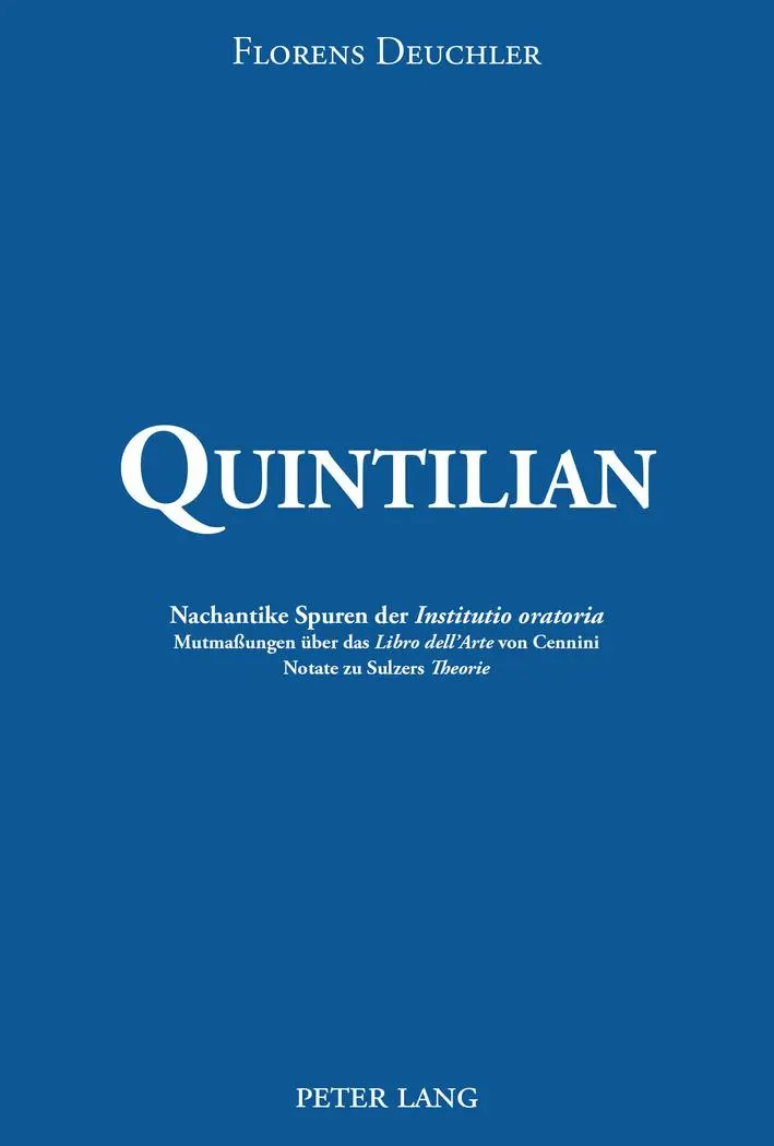 Cover: 9783034326759 | Quintilian | Florens Deuchler | Taschenbuch | 228 S. | Deutsch | 2017