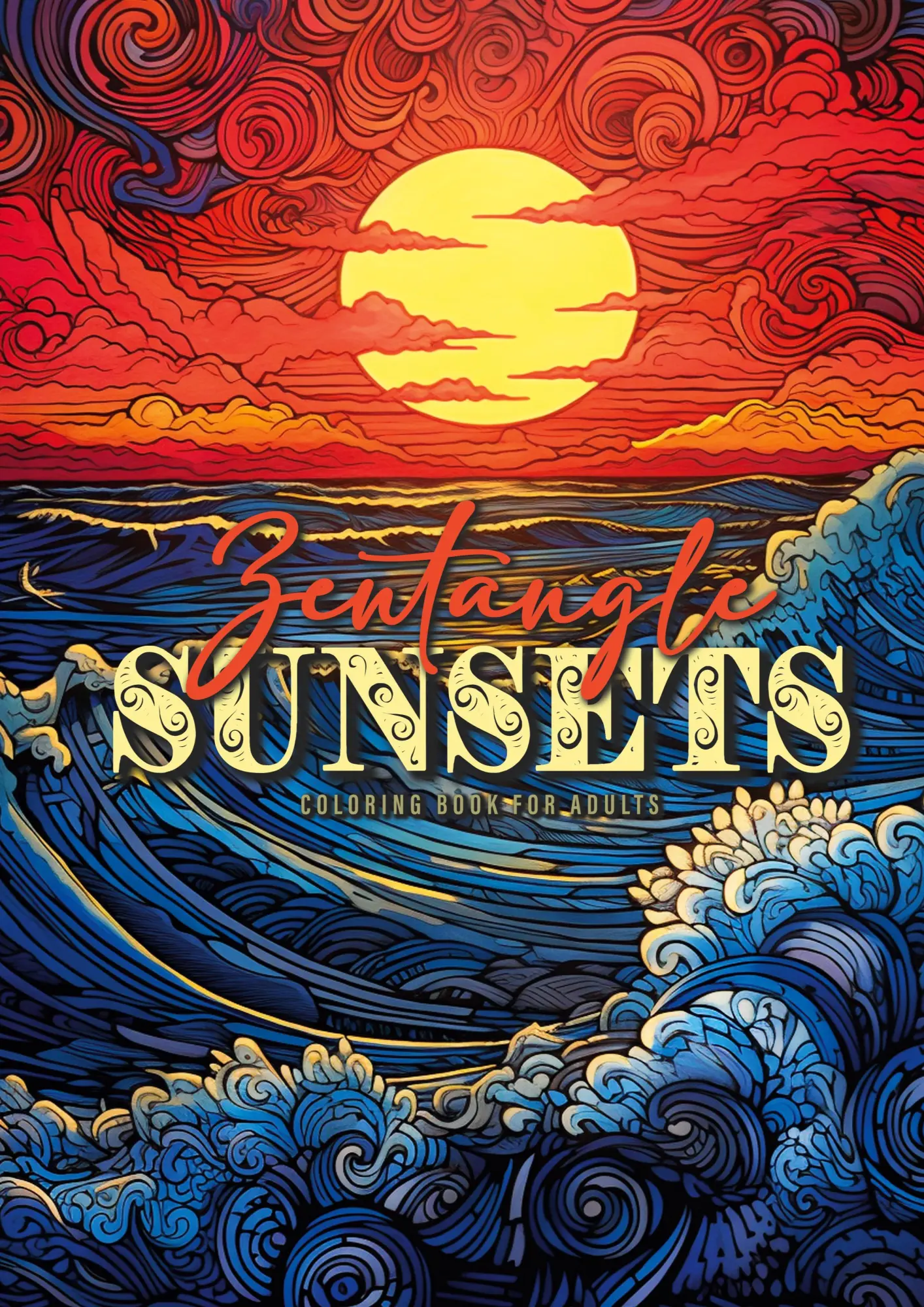 Cover: 9783758426759 | Zentangle Sunsets Coloring Book for Adults | Monsoon Publishing | Buch