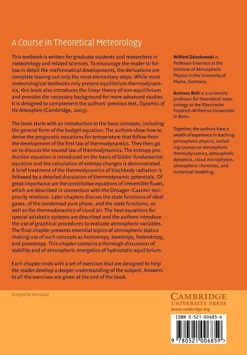 Rückseite: 9780521006859 | Thermodynamics of the Atmosphere | A Course in Theoretical Meteorology
