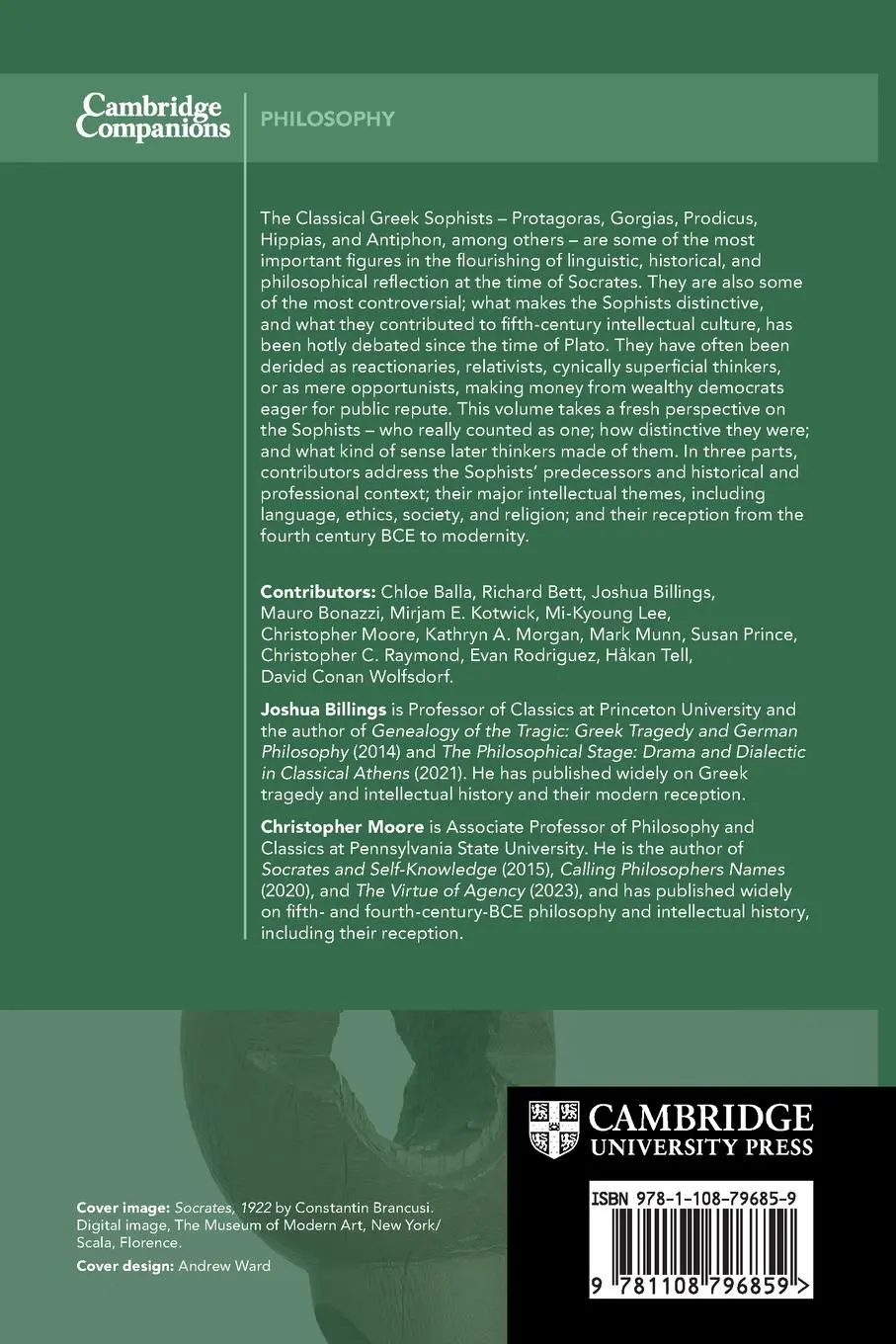 Rückseite: 9781108796859 | The Cambridge Companion to the Sophists | Joshua Billings (u. a.)