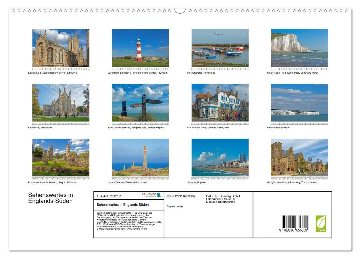 Bild: 9783516856859 | Sehenswertes in Englands Süden (hochwertiger Premium Wandkalender...