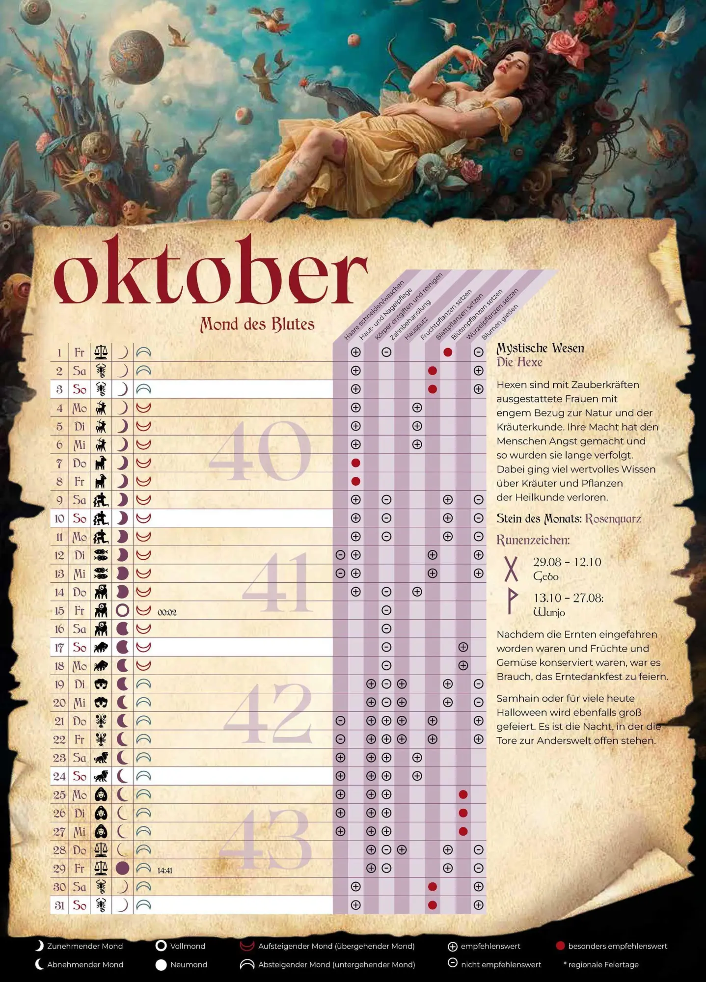 Bild: 9783982606859 | Mystik Kalender 2027 | Die Kraft der Kräuter im Alltag nutzen | Bunz