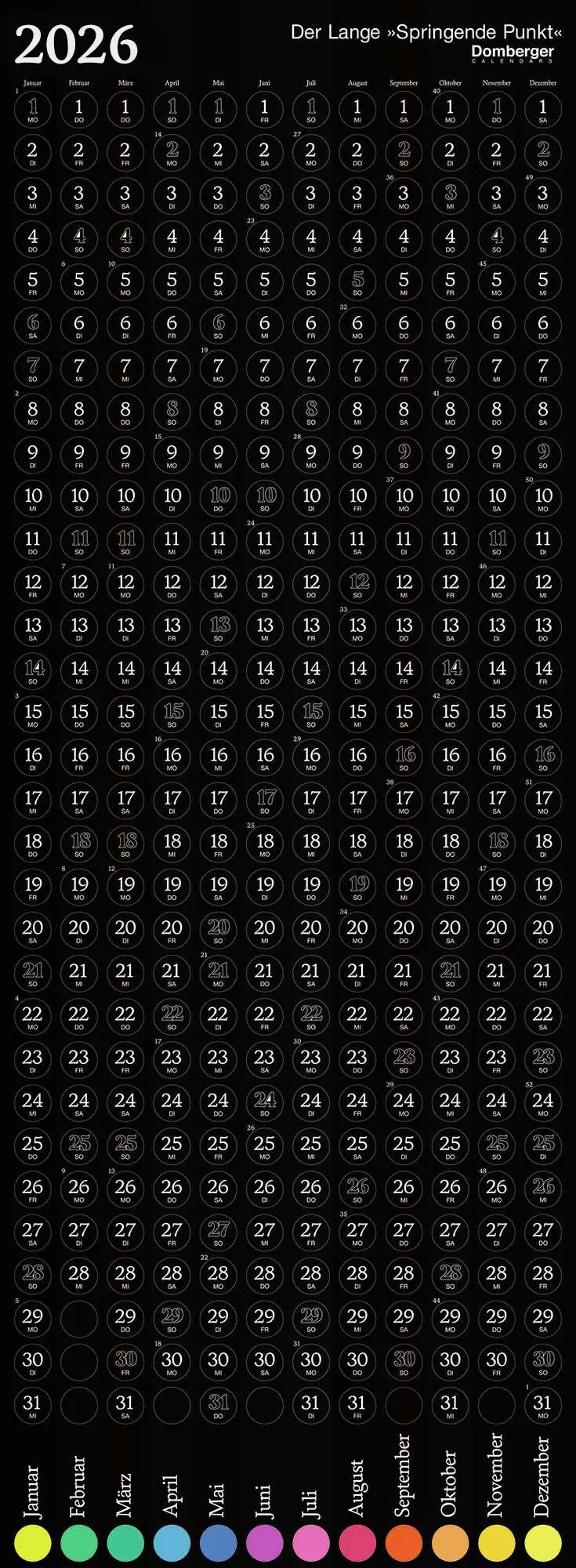 Cover: 4069095006959 | Der Lange Springende Punkt schwarz 2026 36x98 | Das Original | 2 S.