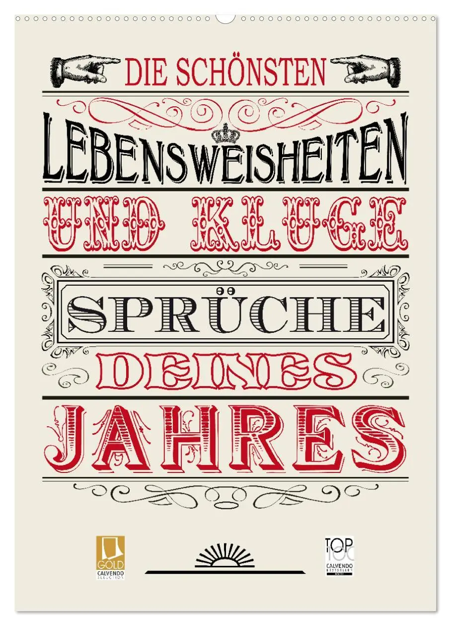 Cover: 9783516466959 | Die schönsten Lebensweisheiten Typo - Kalender (Wandkalender 2026...