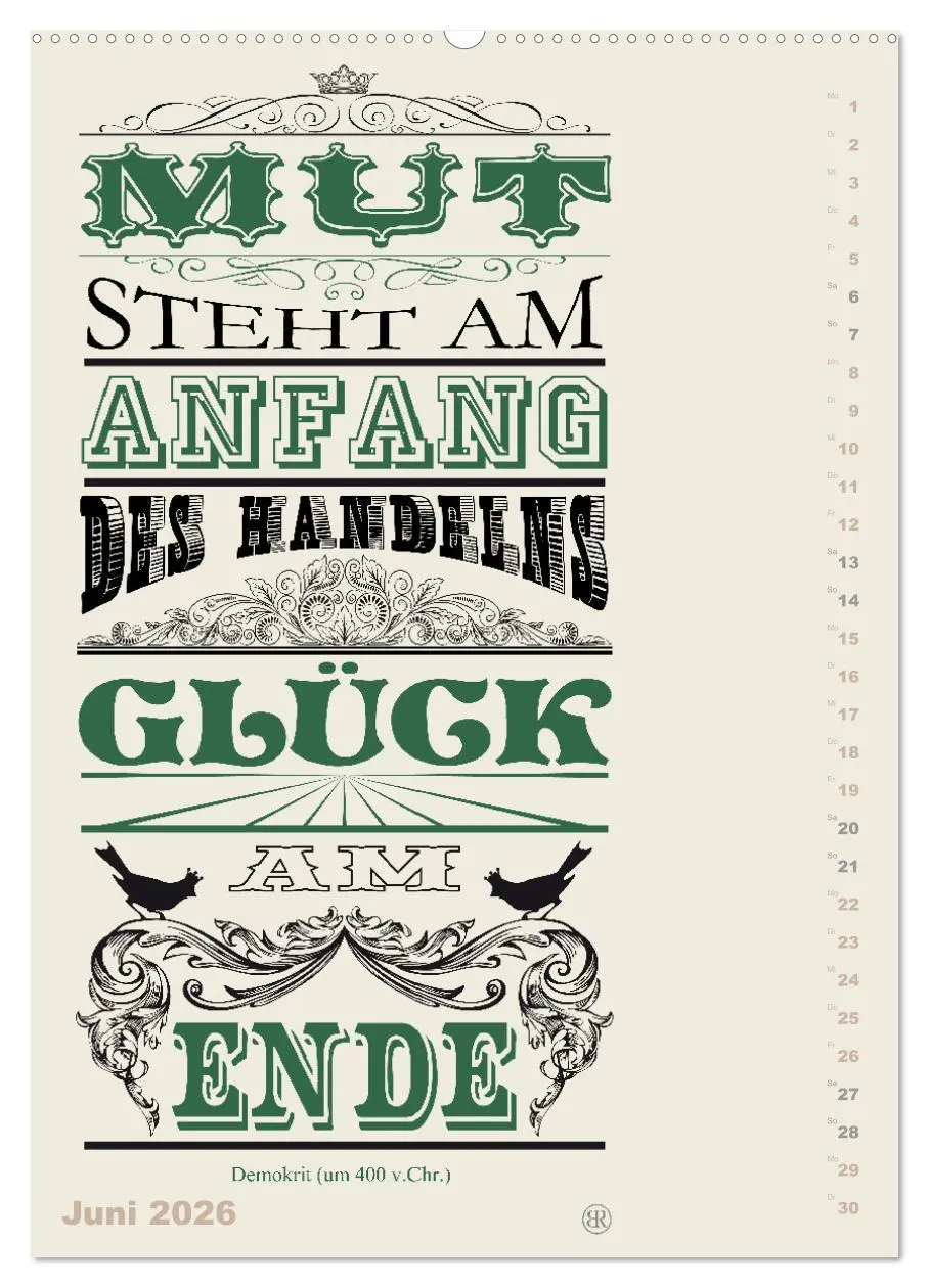Bild: 9783516466959 | Die schönsten Lebensweisheiten Typo - Kalender (Wandkalender 2026...