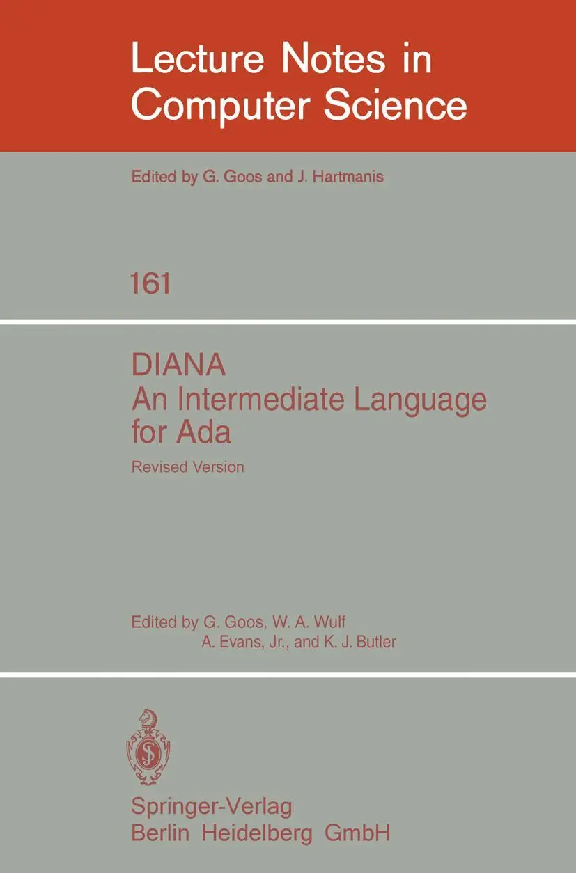 Cover: 9783540126959 | DIANA. An Intermediate Language for Ada | Revised Version | Buch