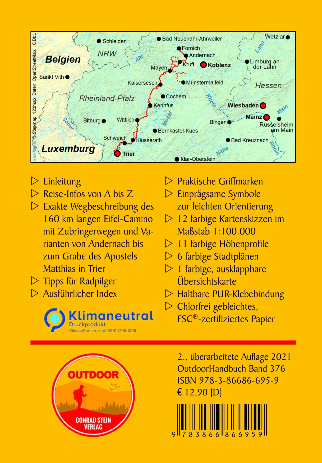 Rückseite: 9783866866959 | Eifel-Camino | von Andernach nach Trier | Wolfgang Scholz (u. a.)