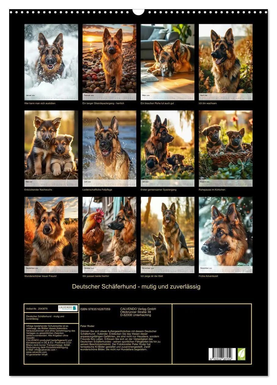 Bild: 9783516287059 | Deutscher Schäferhund - mutig und zuverlässig (Wandkalender 2026...