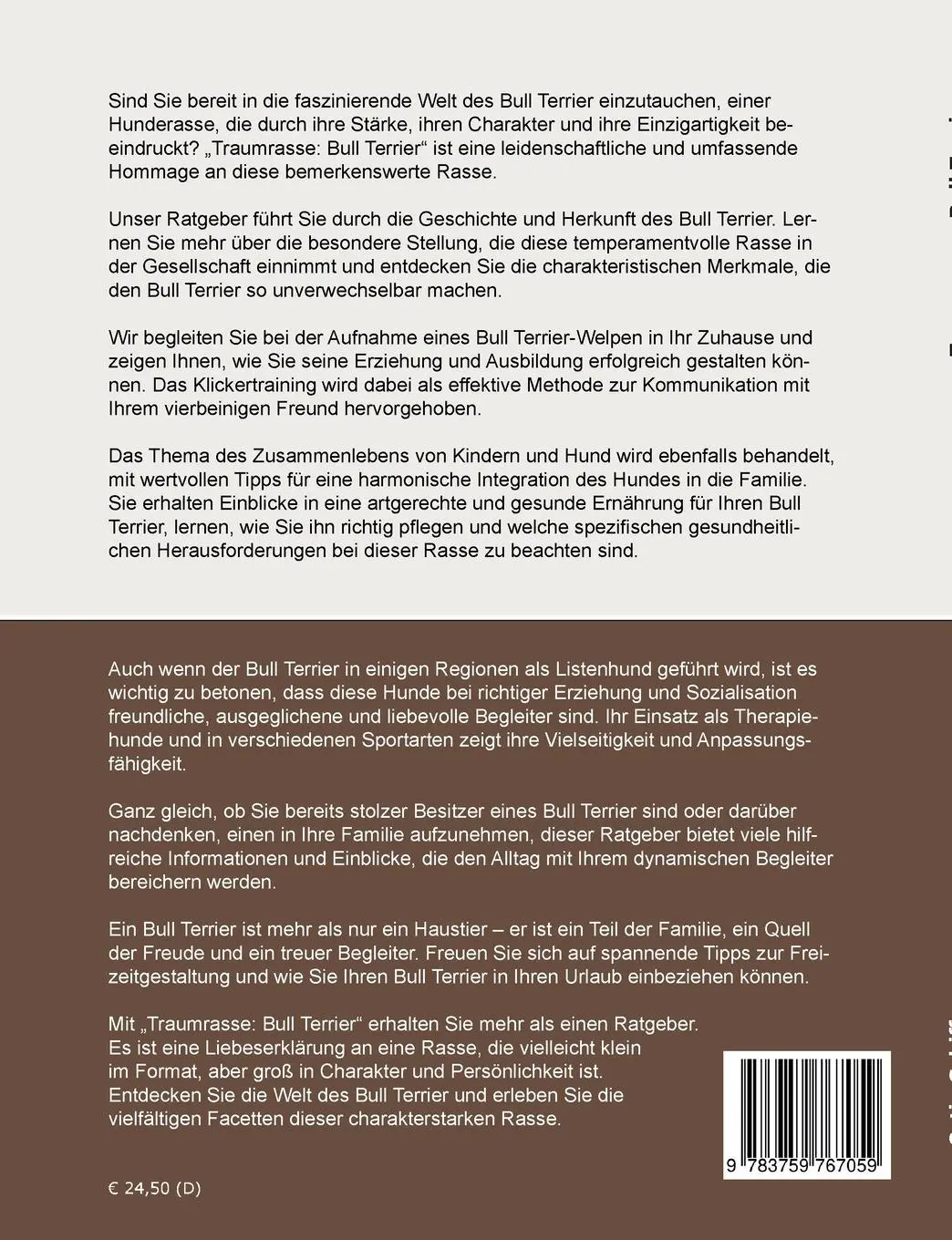 Rückseite: 9783759767059 | Traumrasse Bull Terrier | Cetin Schiffer | Taschenbuch | Paperback
