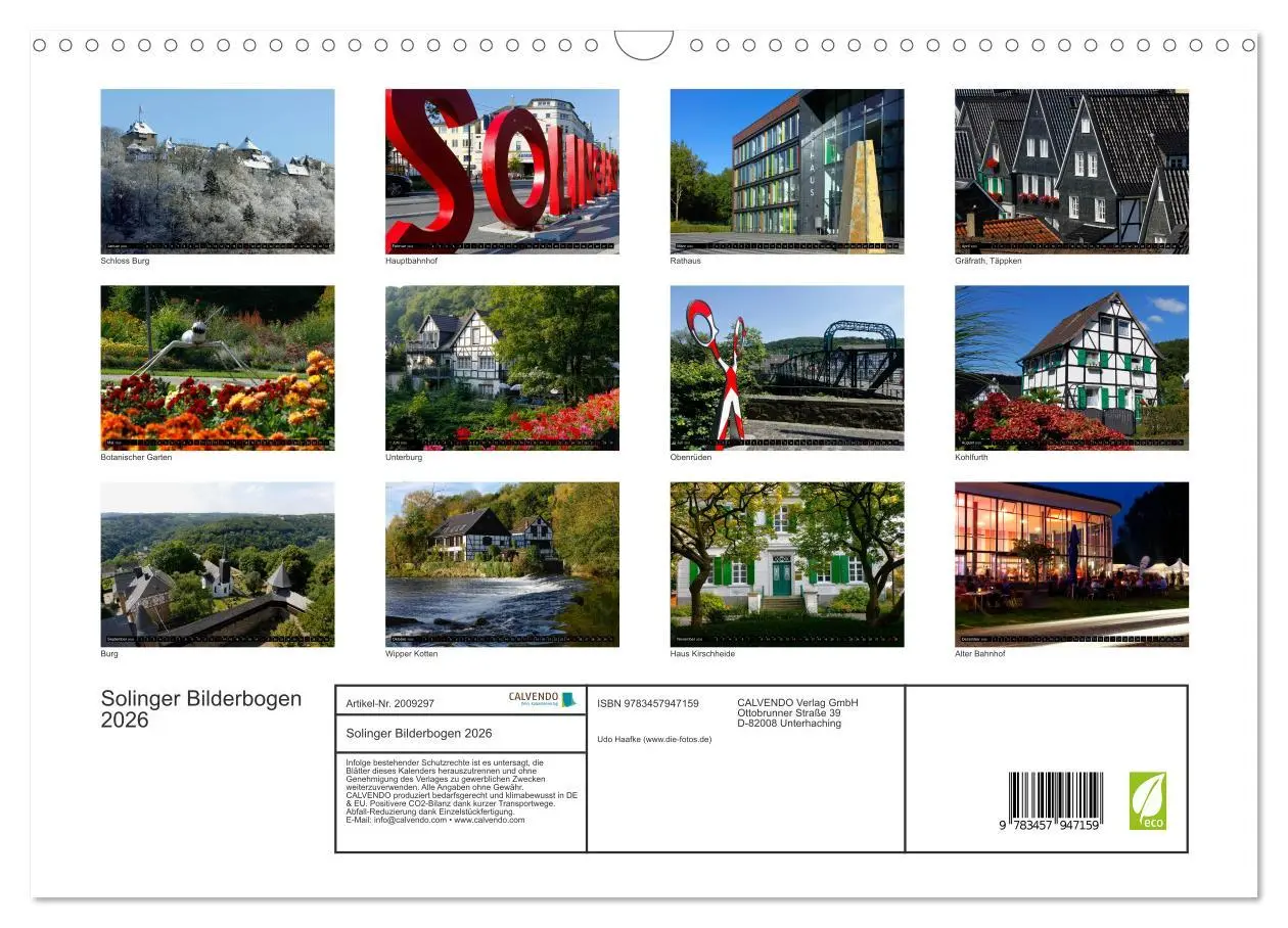 Bild: 9783457947159 | Solinger Bilderbogen 2026 (Wandkalender 2026 DIN A3 quer), CALVENDO...