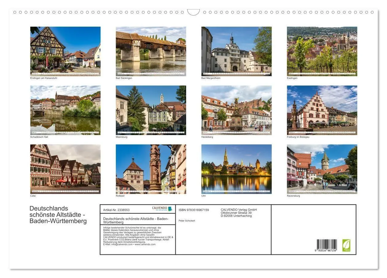 Bild: 9783516967159 | Deutschlands schönste Altstädte - Baden-Württemberg (Wandkalender...