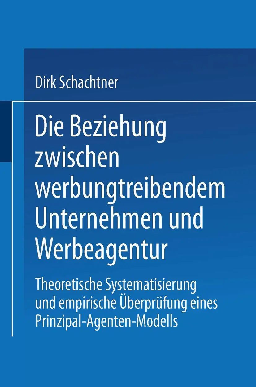 Cover: 9783824477159 | Die Beziehung zwischen werbungtreibendem Unternehmen und Werbeagentur