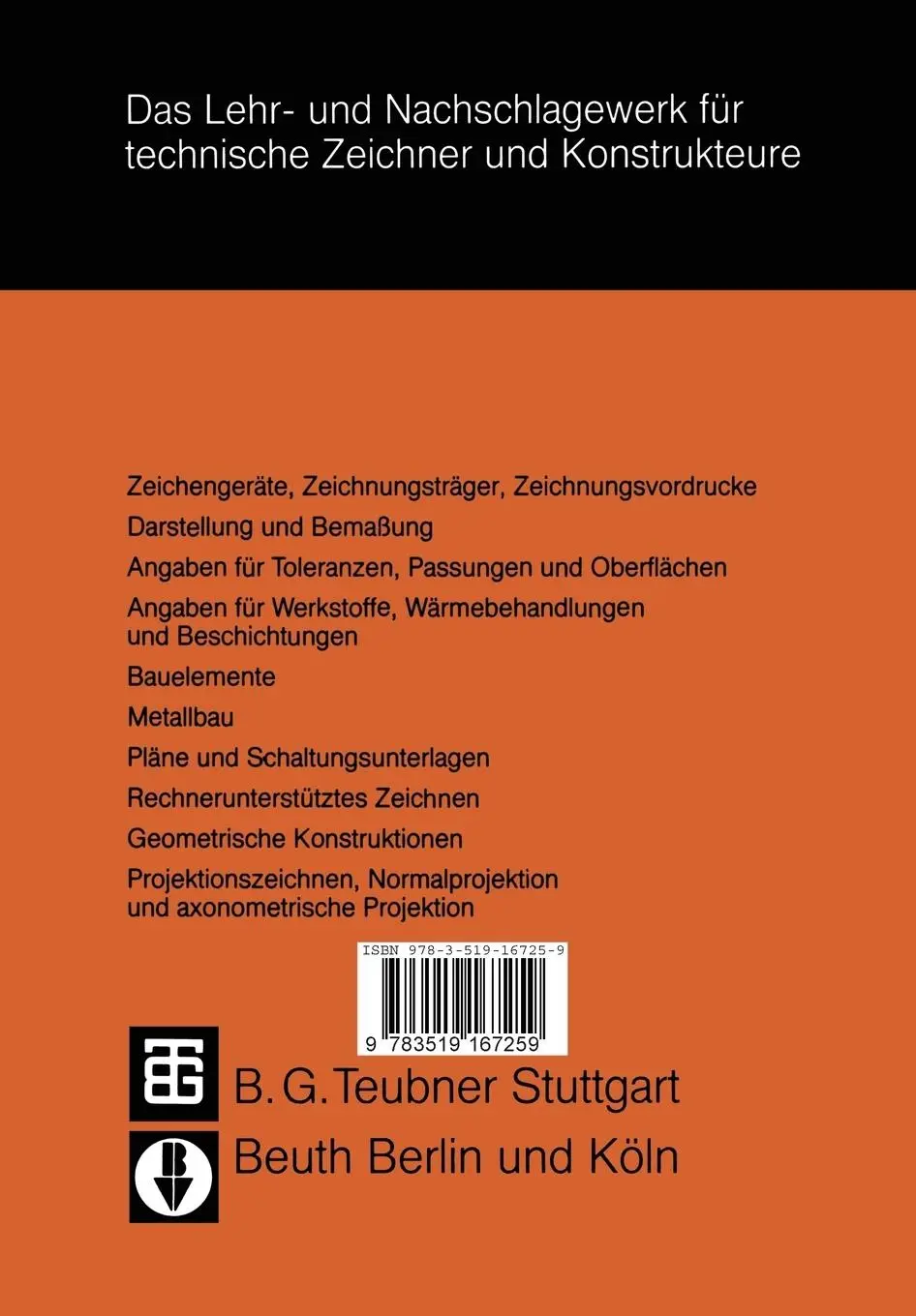 Rückseite: 9783519167259 | Technisches Zeichnen | Din Deutsches Institut Für Normung E. V. | Buch