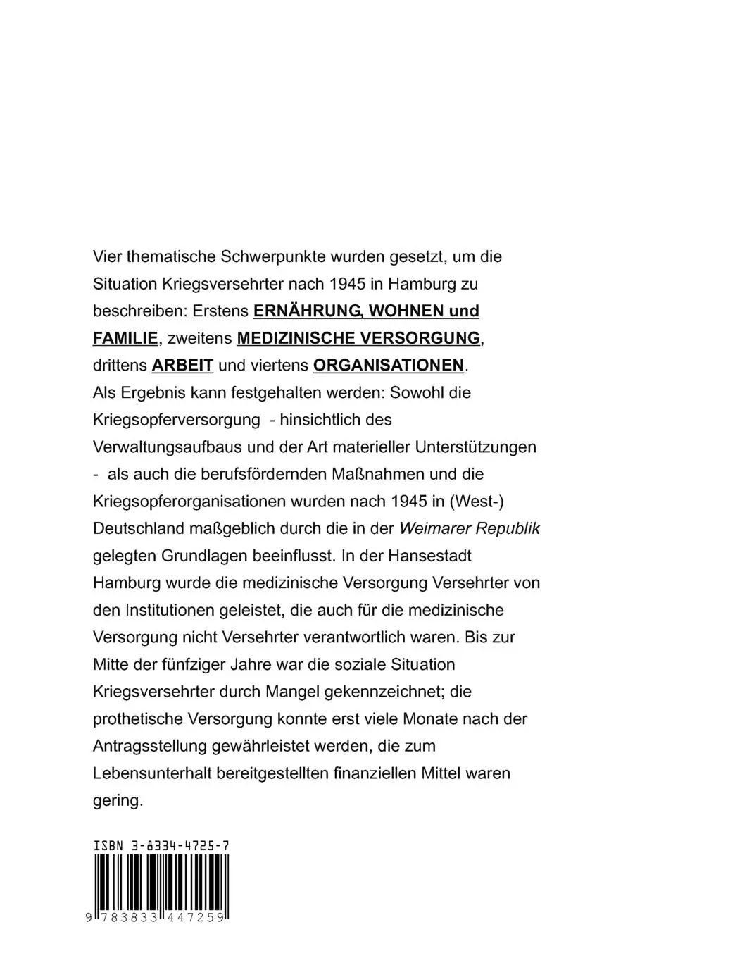 Rückseite: 9783833447259 | KRIEGSVERSEHRTE | Uta Krukowska | Taschenbuch | Paperback | 188 S.