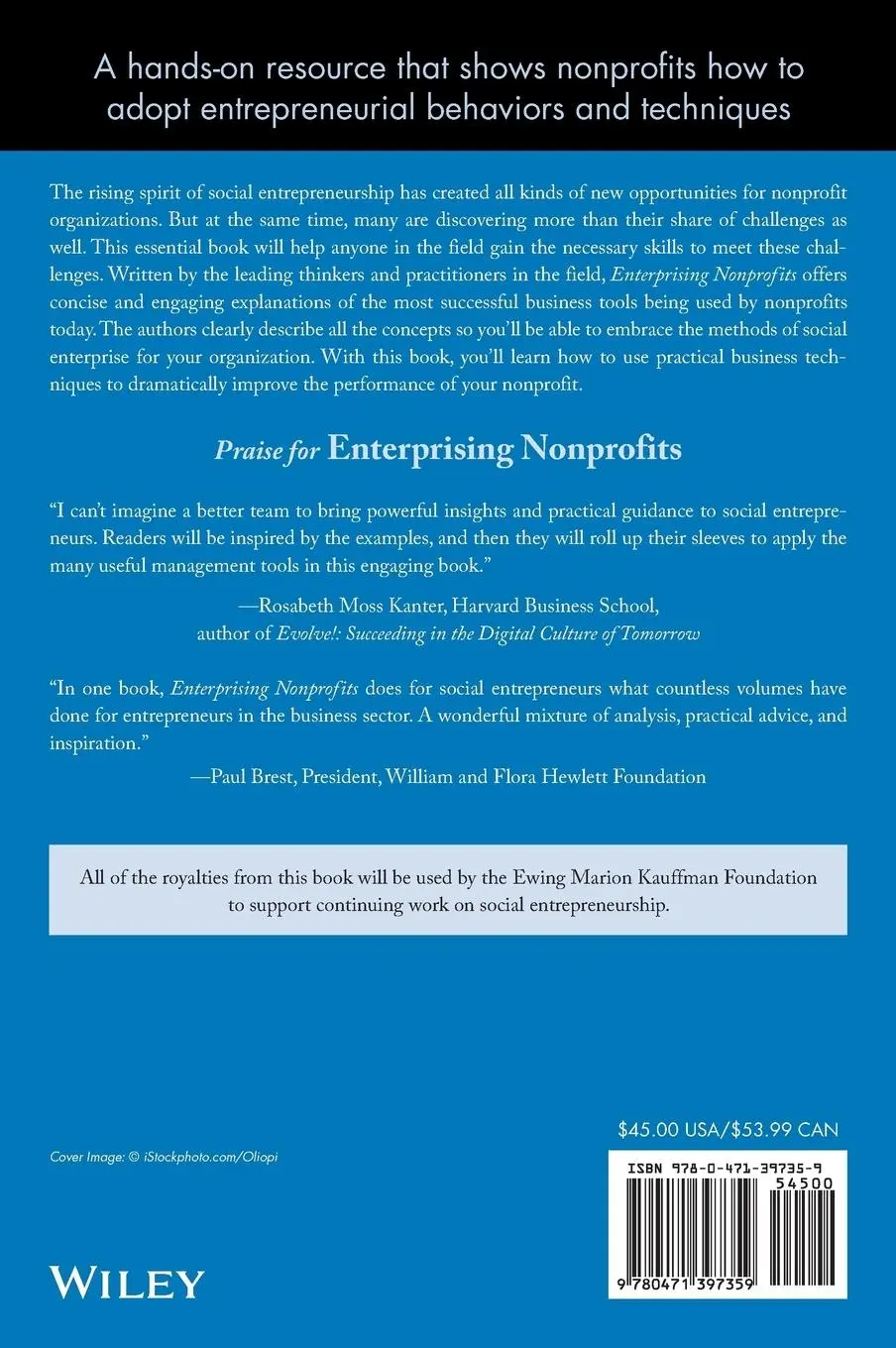 Rückseite: 9780471397359 | Enterprising Nonprofits | A Toolkit for Social Entrepreneurs | Buch