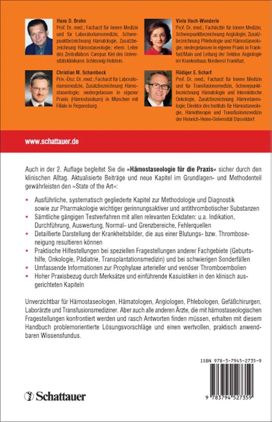 Rückseite: 9783794527359 | Hämostaseologie für die Praxis | Sicher durch den klinischen Alltag