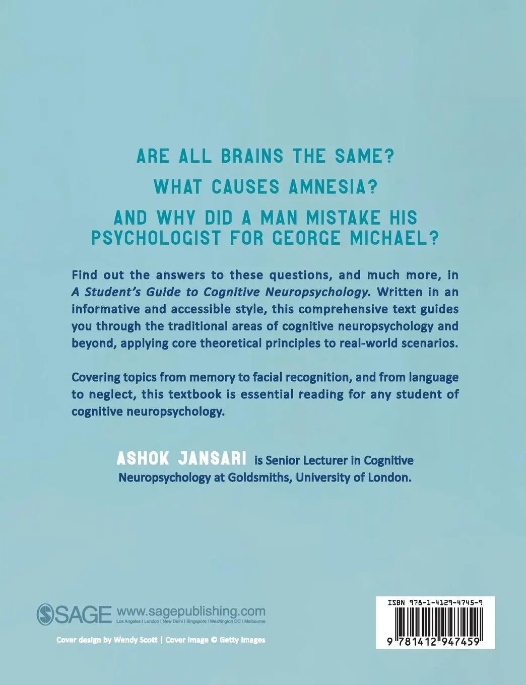 Rückseite: 9781412947459 | A Student's Guide to Cognitive Neuropsychology | Ashok Jansari | Buch