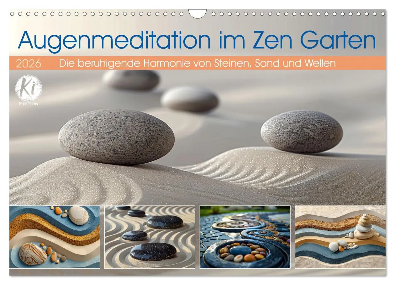 Cover: 9783457397459 | Augenmeditation im Zen Garten (Wandkalender 2026 DIN A3 quer),...