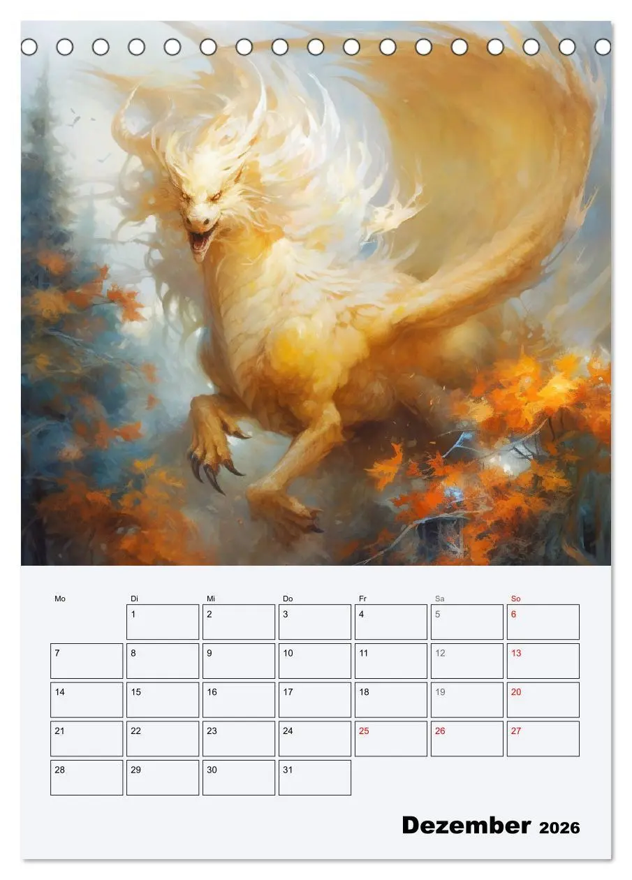 Bild: 9783516317459 | Drachenland. Gefürchtete Fabelwesen im Gotik-Stil (Tischkalender...