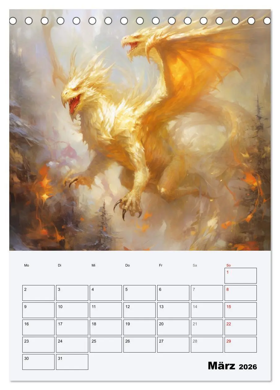Bild: 9783516317459 | Drachenland. Gefürchtete Fabelwesen im Gotik-Stil (Tischkalender...
