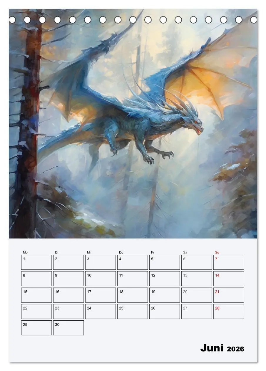 Bild: 9783516317459 | Drachenland. Gefürchtete Fabelwesen im Gotik-Stil (Tischkalender...