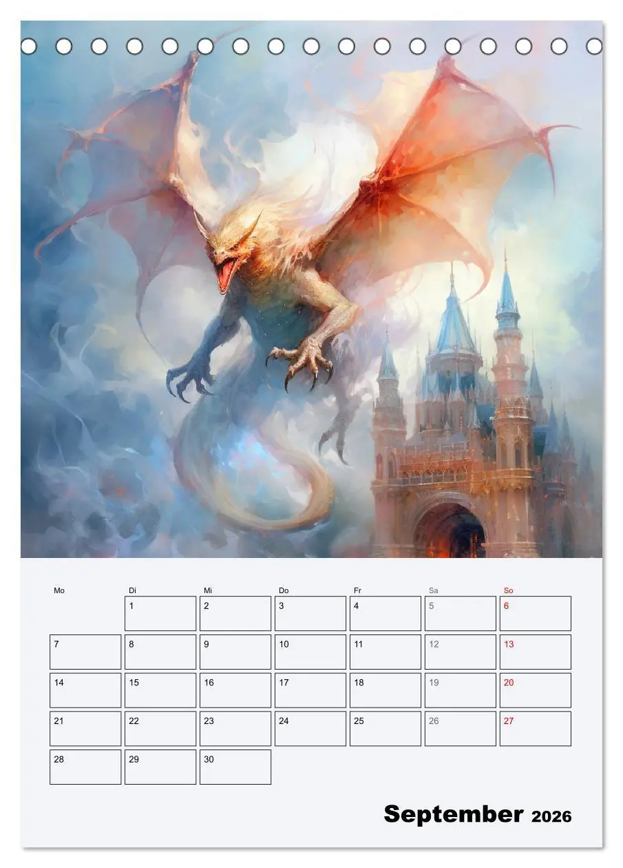 Bild: 9783516317459 | Drachenland. Gefürchtete Fabelwesen im Gotik-Stil (Tischkalender...