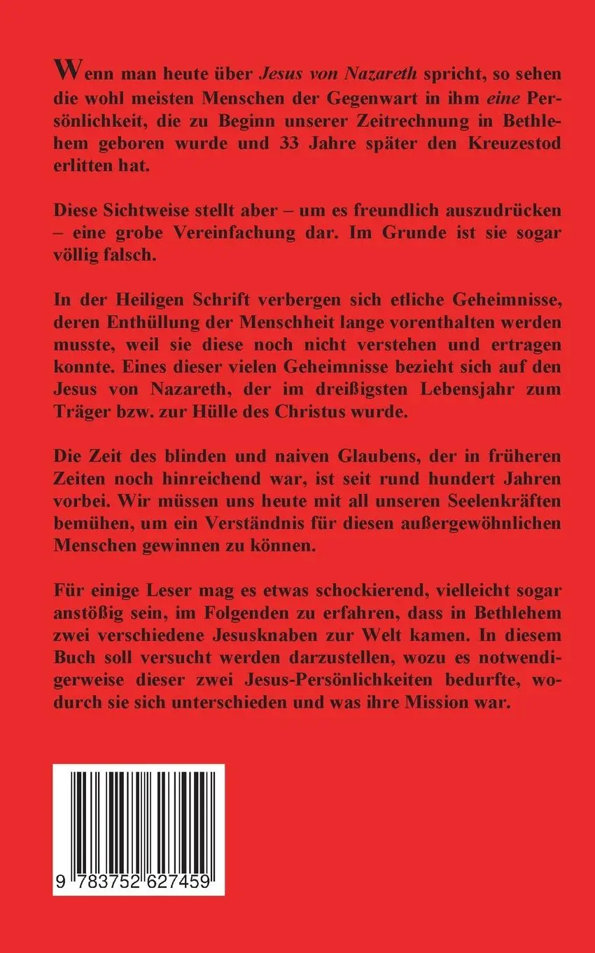 Rückseite: 9783752627459 | Die zwei Jesusknaben und ihr Heranreifen zum Christus-Träger | Justen