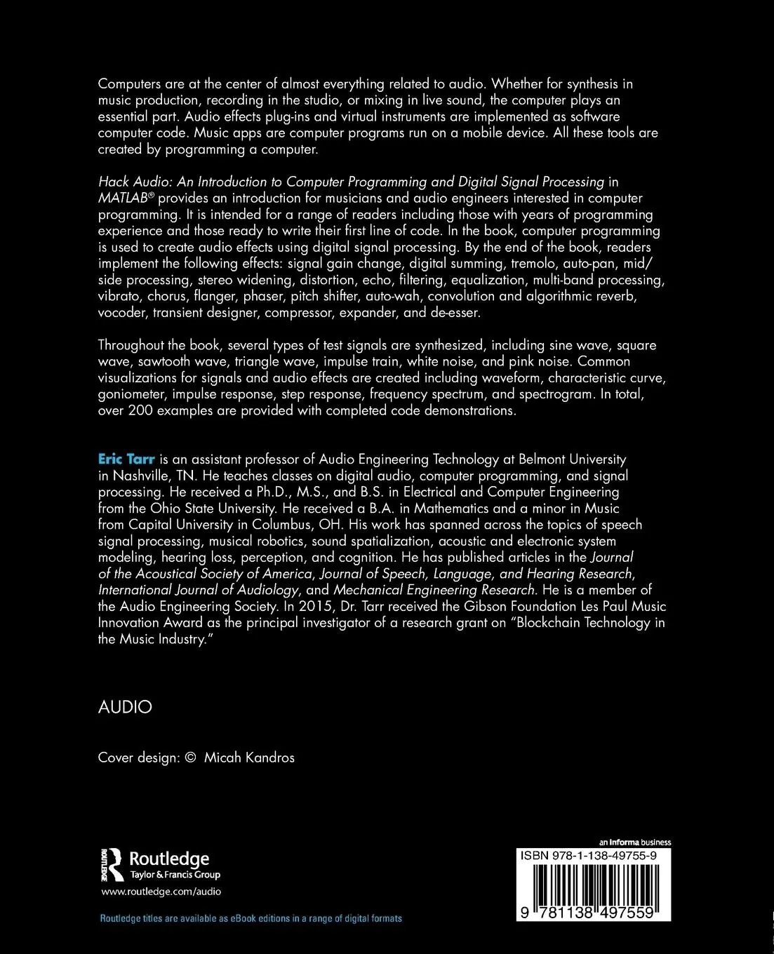 Rückseite: 9781138497559 | Hack Audio | Eric Tarr | Taschenbuch | Einband - flex.(Paperback)