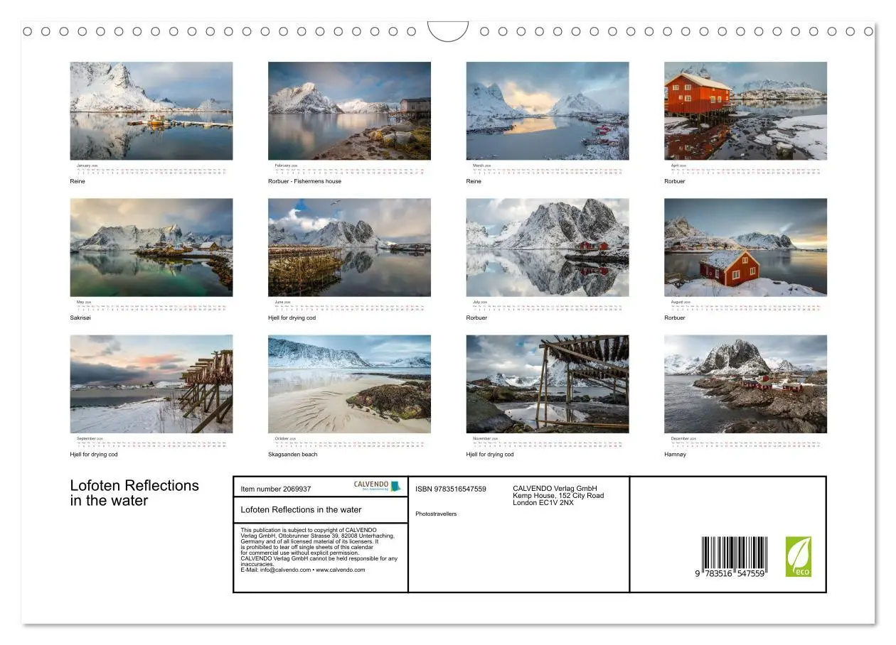 Bild: 9783516547559 | Lofoten Reflections in the water (Wall Calendar 2026 DIN A3...
