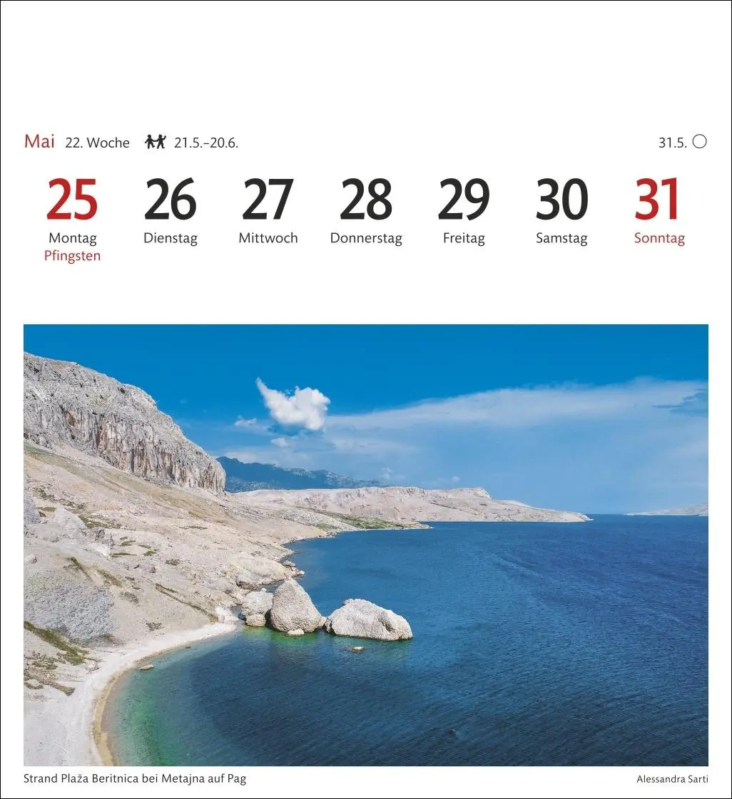Bild: 9783840037559 | Kroatien Sehnsuchtskalender 2026 - Wochenkalender mit 53 Postkarten