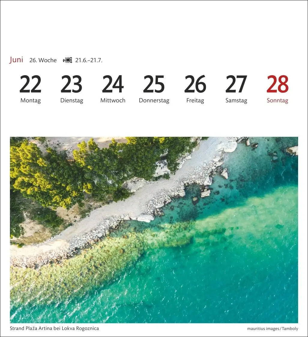 Bild: 9783840037559 | Kroatien Sehnsuchtskalender 2026 - Wochenkalender mit 53 Postkarten