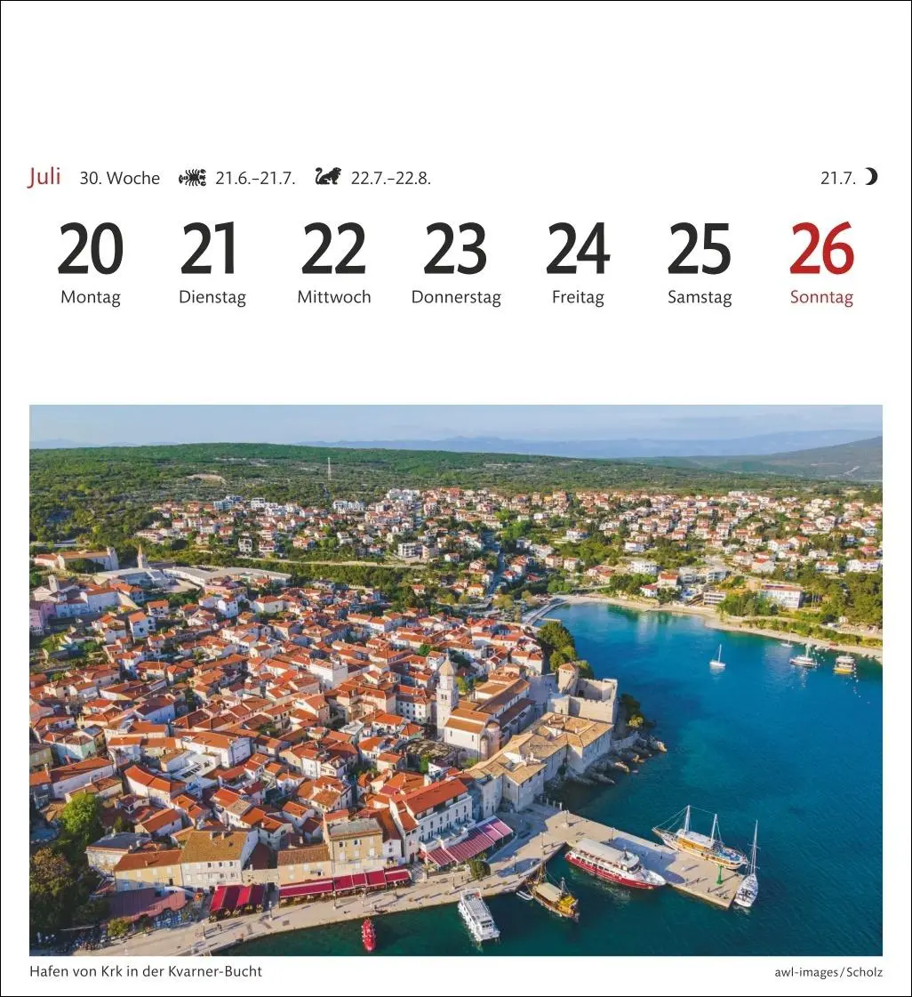 Bild: 9783840037559 | Kroatien Sehnsuchtskalender 2026 - Wochenkalender mit 53 Postkarten