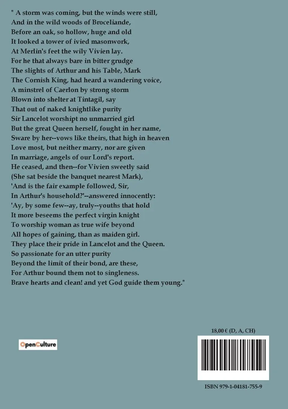 Rückseite: 9791041817559 | Merlin And Vivien | Alfred Lord Tennyson | Taschenbuch | Englisch