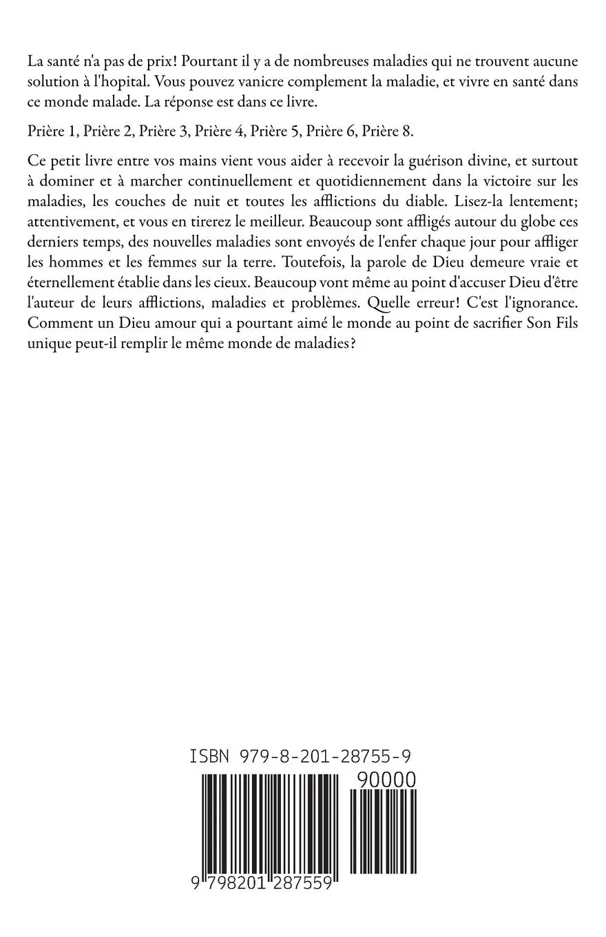 Rückseite: 9798201287559 | Victoire Totale sur les Maladies | Tatang D. Hubert R. | Taschenbuch