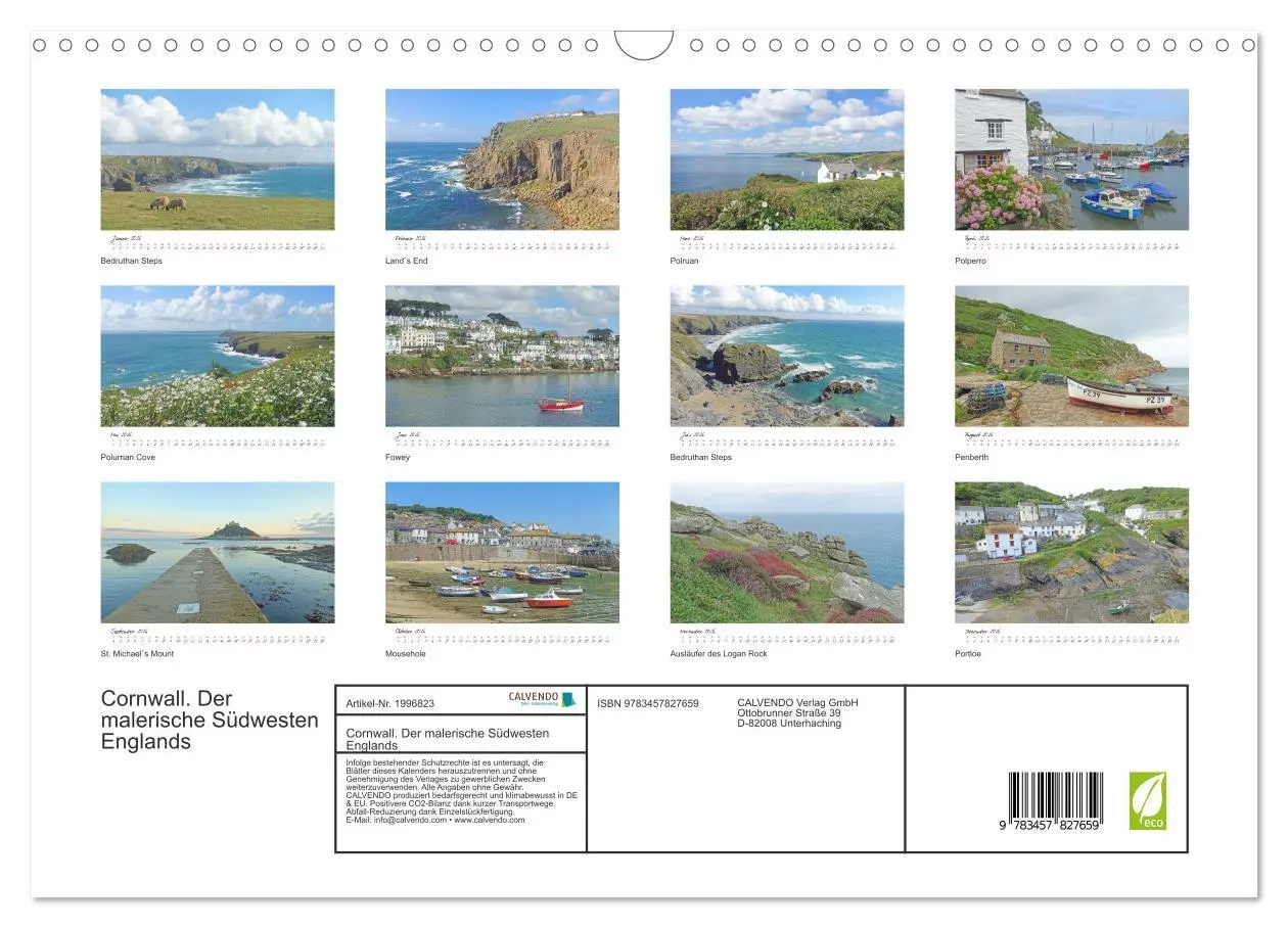 Bild: 9783457827659 | Cornwall. Der malerische Südwesten Englands (Wandkalender 2026 DIN...