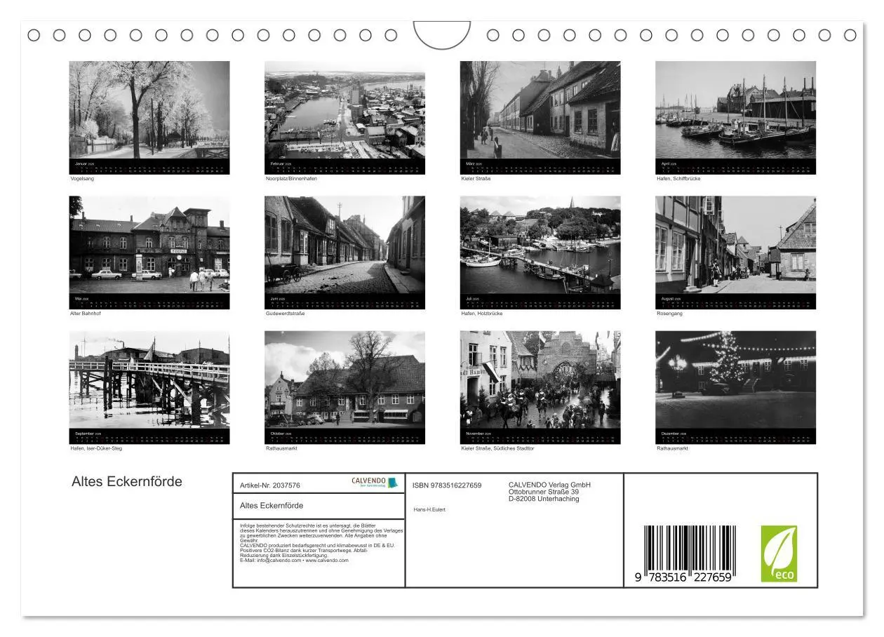 Bild: 9783516227659 | Altes Eckernförde (Wandkalender 2026 DIN A4 quer), CALVENDO...