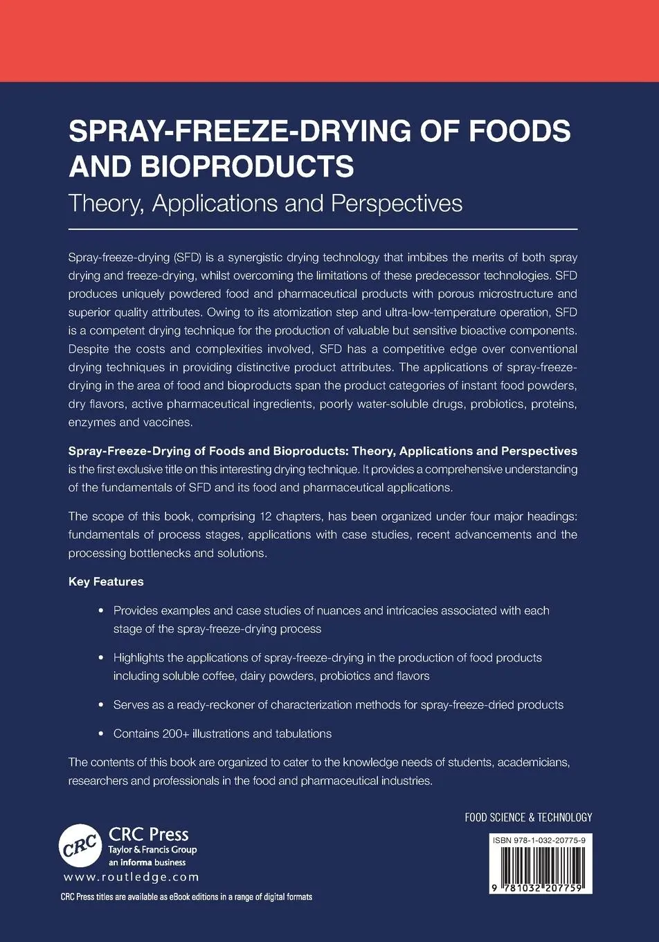 Rückseite: 9781032207759 | Spray-Freeze-Drying of Foods and Bioproducts | S. Padma Ishwarya