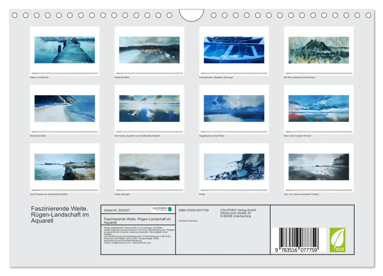 Bild: 9783516077759 | Faszinierende Weite. Rügen-Landschaft im Aquarell (Wandkalender...