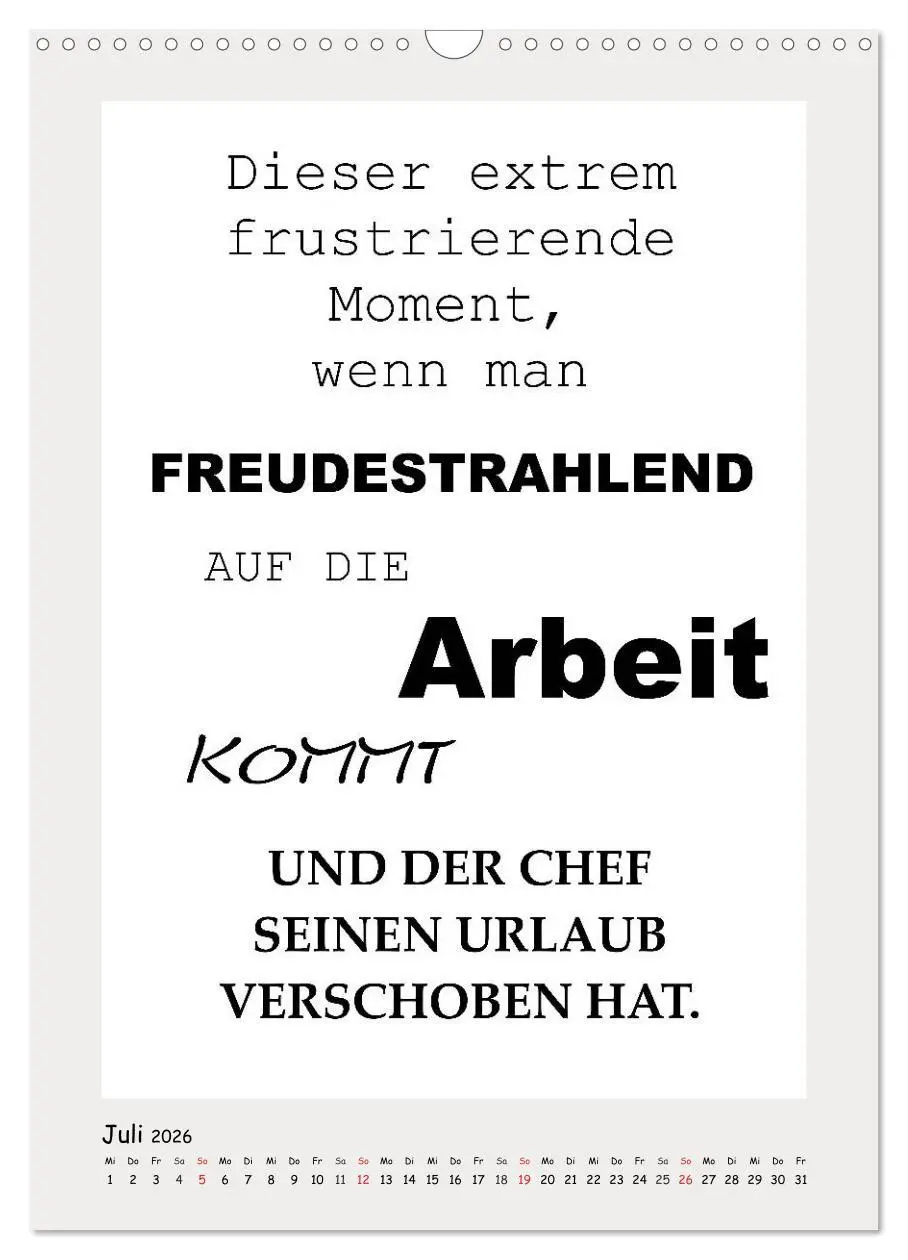 Bild: 9783516387759 | Sprüchekalender. Witziges fürs Büro (Wandkalender 2026 DIN A3...