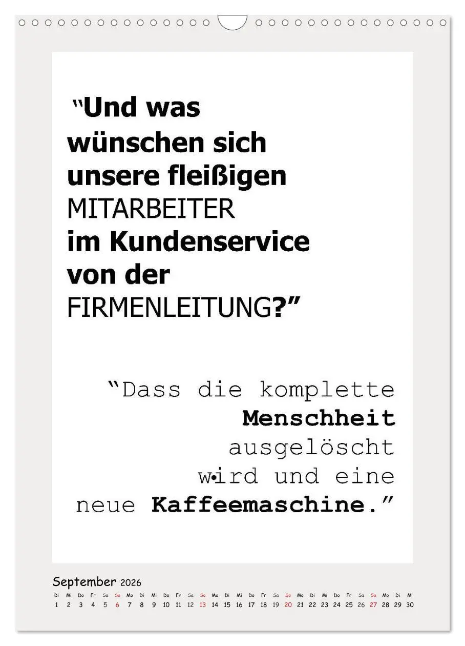 Bild: 9783516387759 | Sprüchekalender. Witziges fürs Büro (Wandkalender 2026 DIN A3...