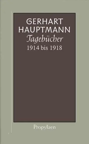 Tagebücher 1914 bis 1918 - Gerhart Hauptmann Leinen