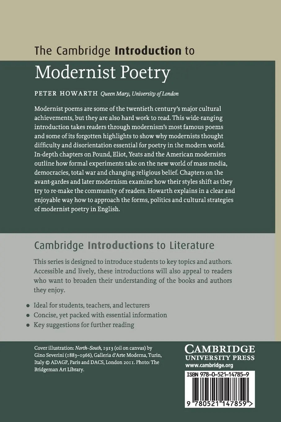 Rückseite: 9780521147859 | The Cambridge Introduction to Modernist Poetry | Peter Howarth | Buch