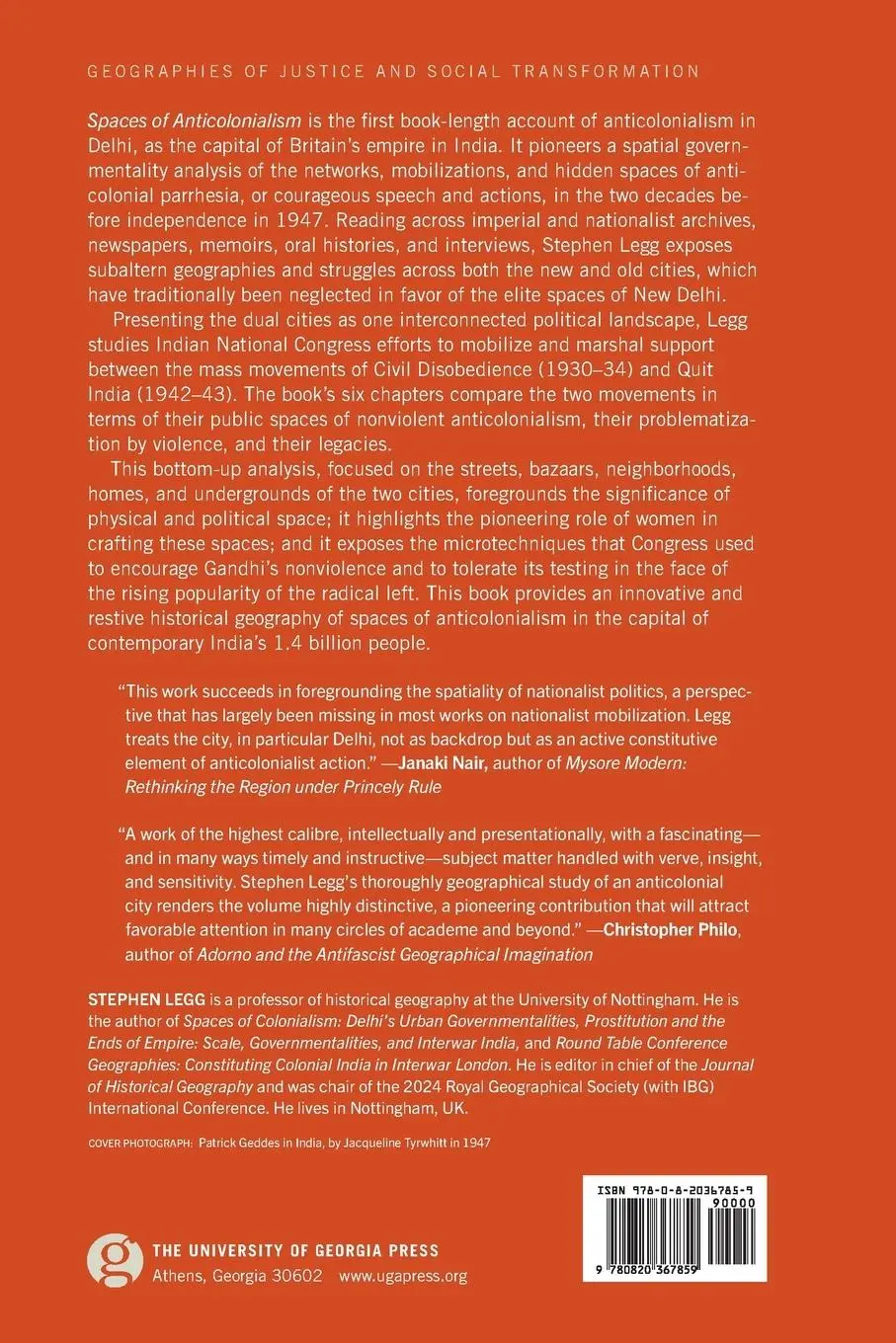 Rückseite: 9780820367859 | Spaces of Anticolonialism | Delhi's Urban Governmentalities | Legg