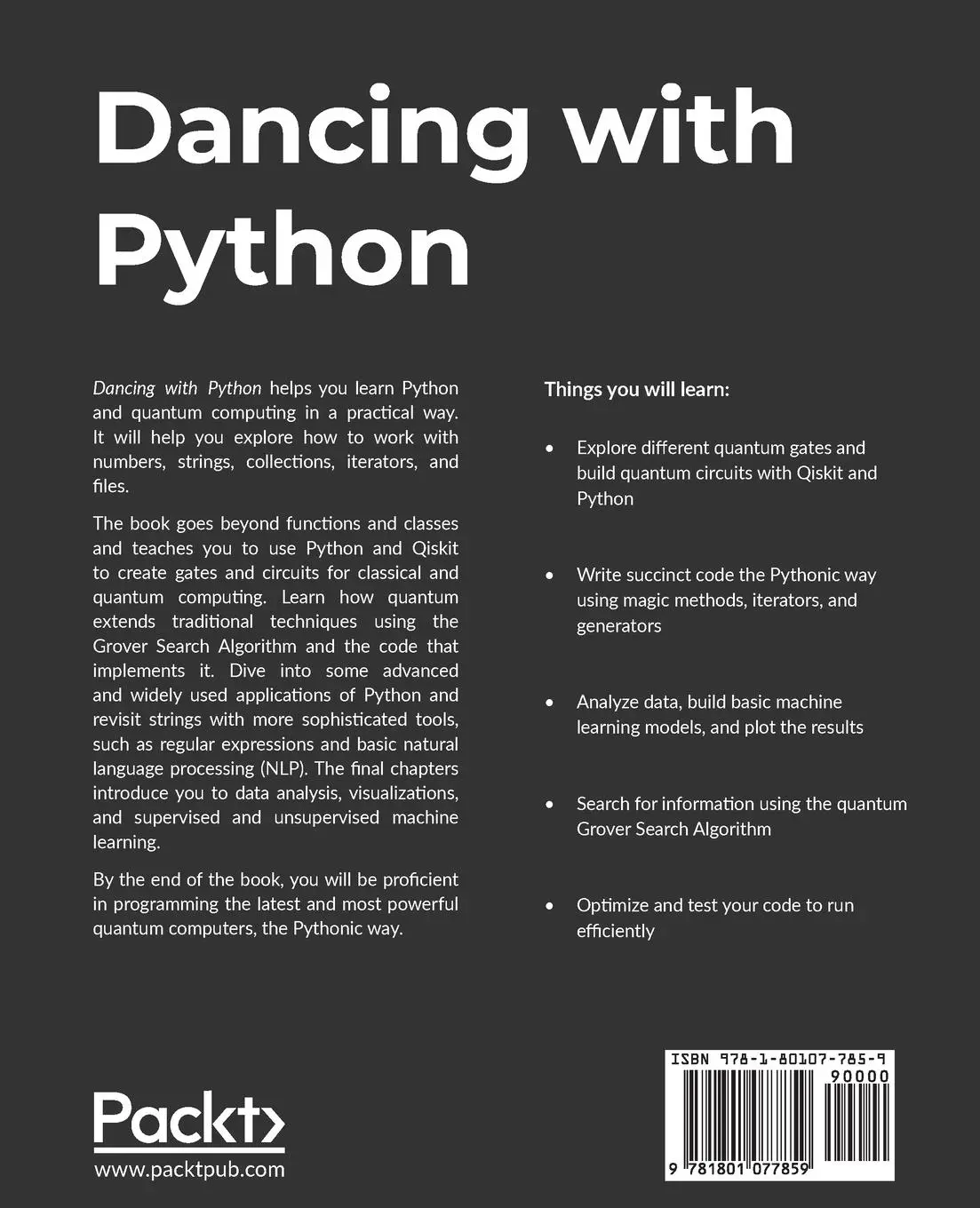 Rückseite: 9781801077859 | Dancing with Python | Learn to code with Python and Quantum Computing