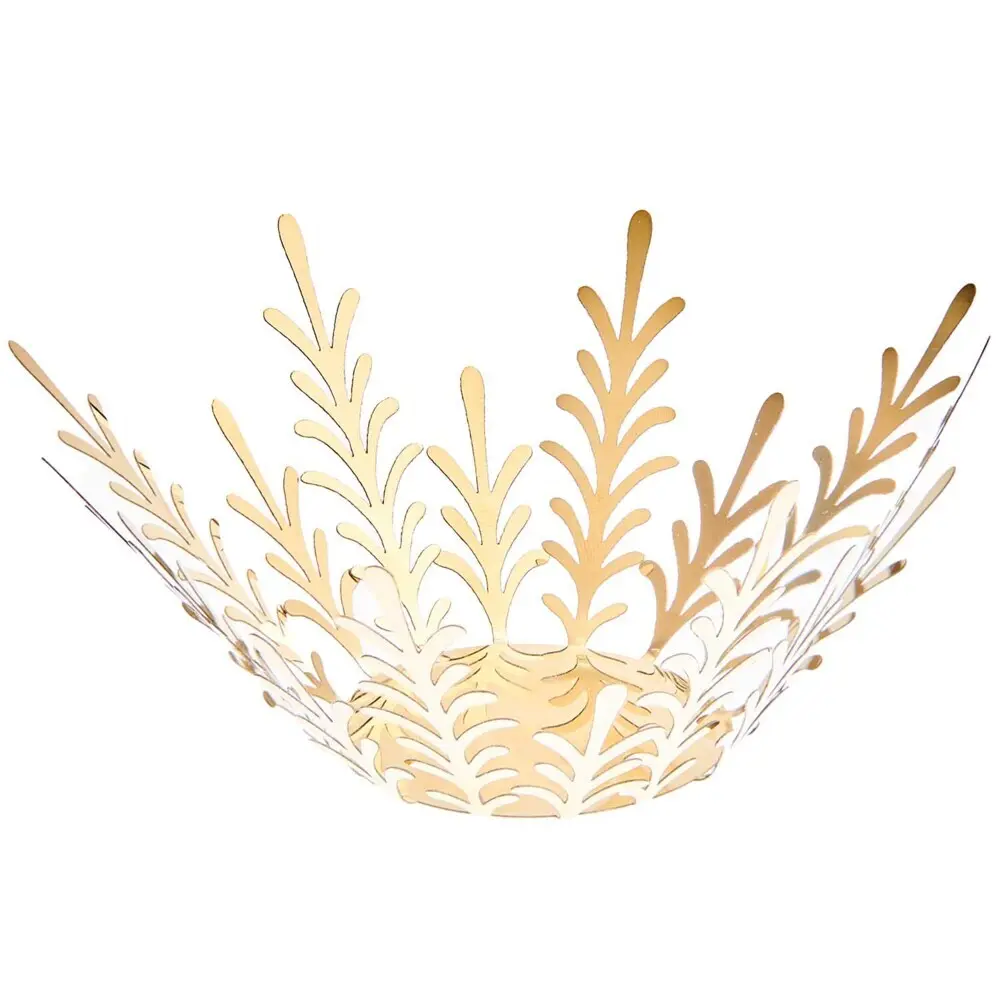 Metall-Teelichthalter Tannenzweige gold für Teelicht bis Ø 4,2 cm